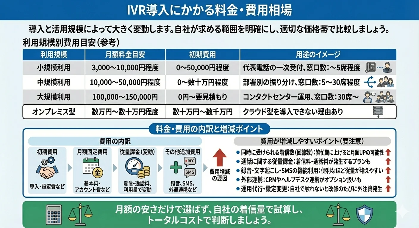 IVR導入にかかる料金・費用相場