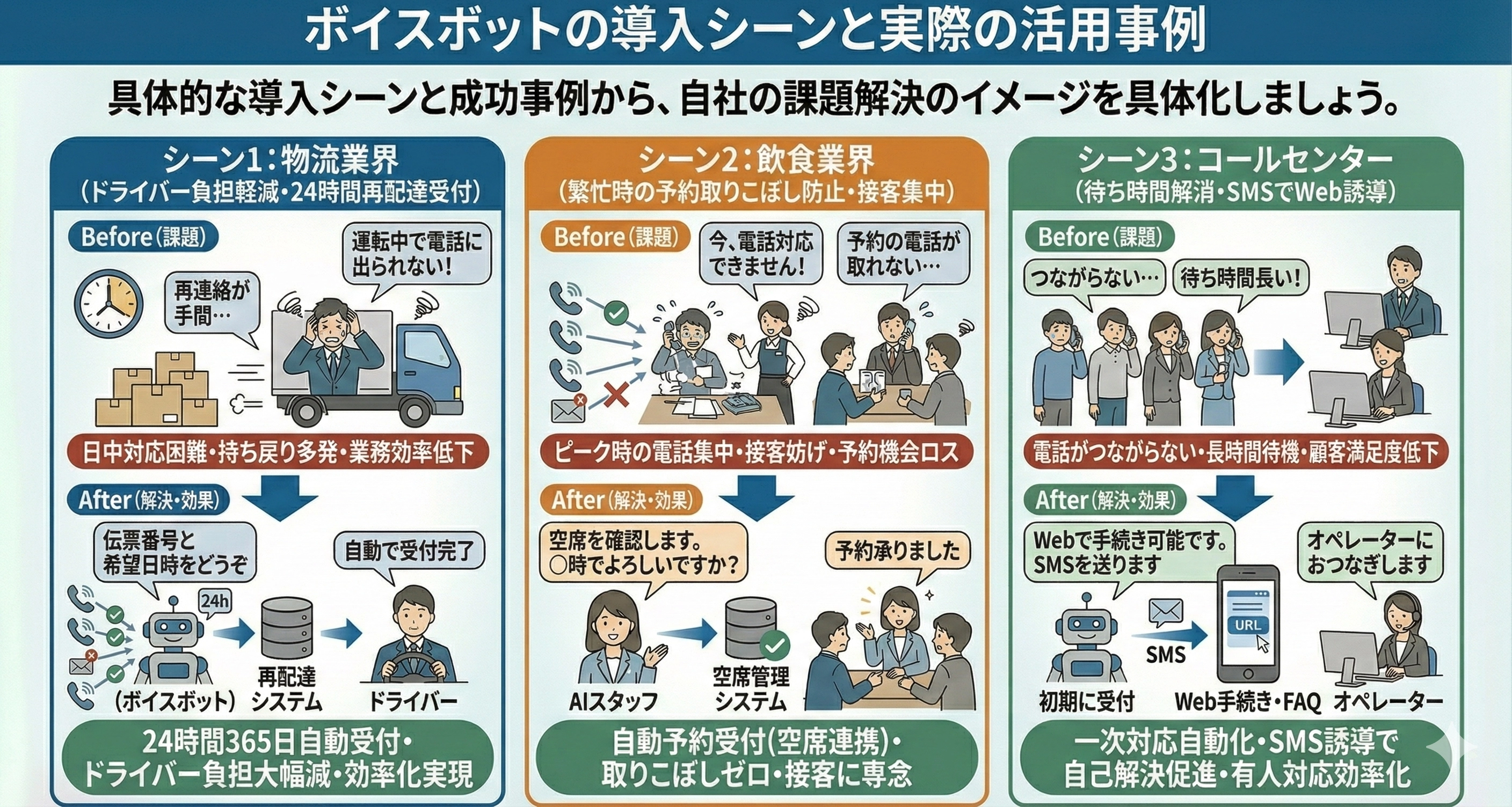 ボイスボットの導入シーンと実際の活用事例