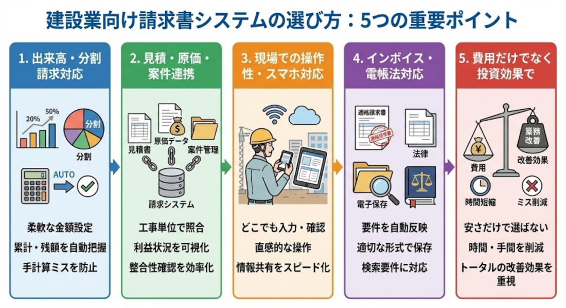 建設業向け請求書システムの選び方