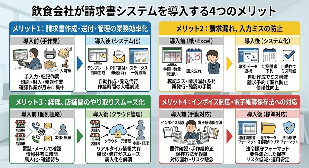 飲食会社が請求書システムを導入するメリット