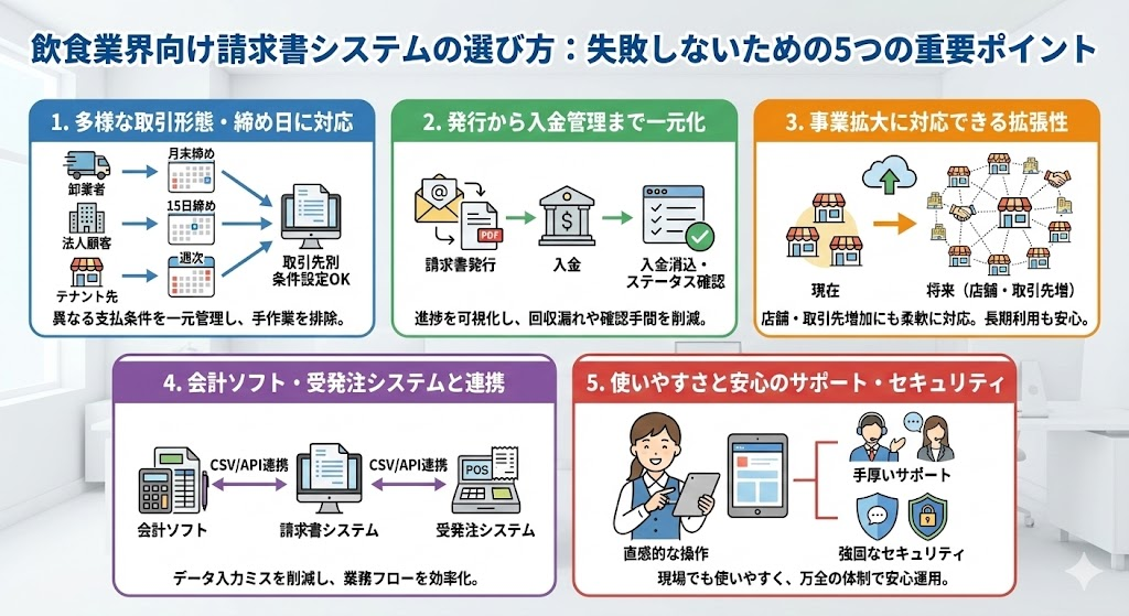 飲食業界向け請求書システムの選び方