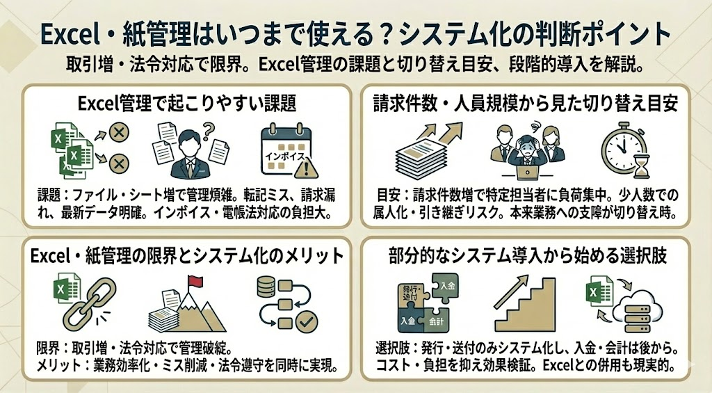 Excel・紙管理はいつまで使える？システム化の判断ポイント