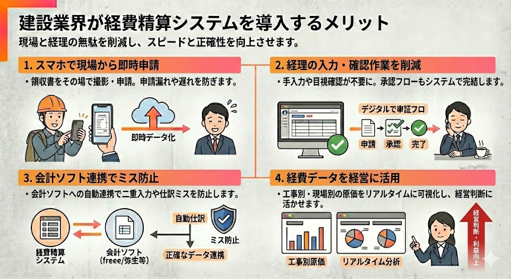 建設業界が経費精算システムを導入するメリット