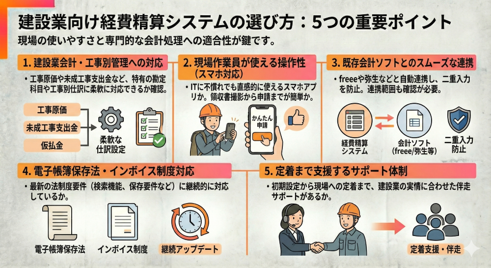 建設業向け経費精算システムの選び方