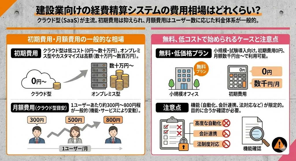 建設業向けの経費精算システムの費用相場はどれくらい？