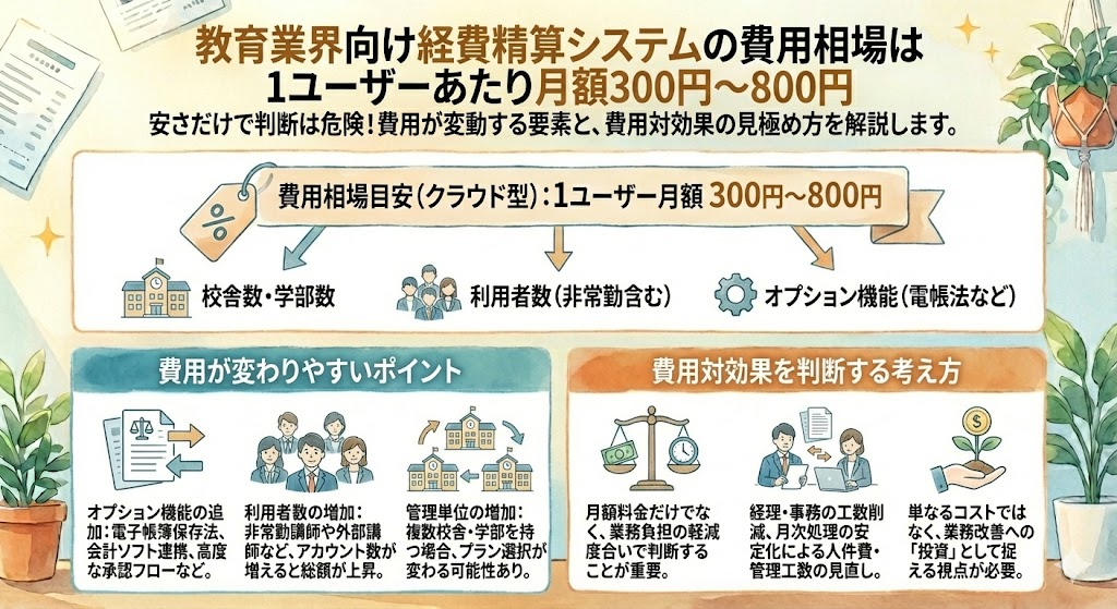 教育業界向け経費精算システムの費用相場