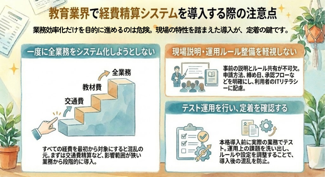 教育業界で経費精算システムを導入する際の注意点