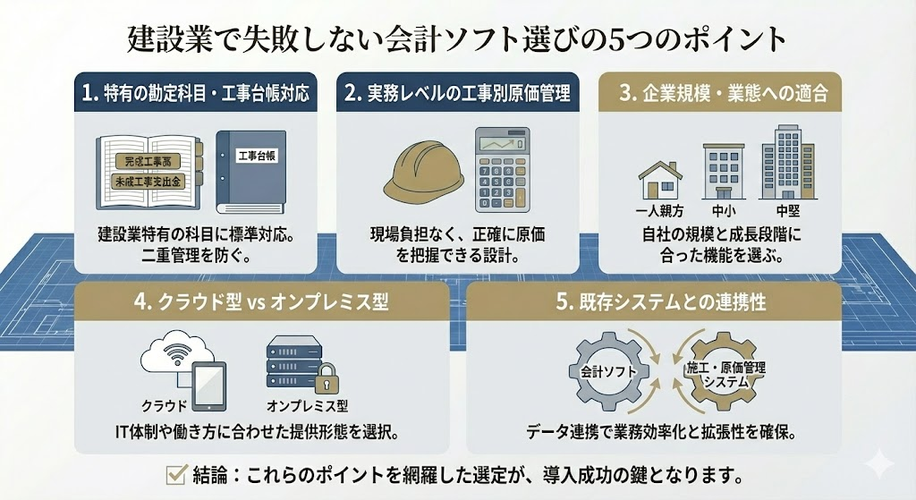 建設業で失敗しない会計ソフト選びのポイント