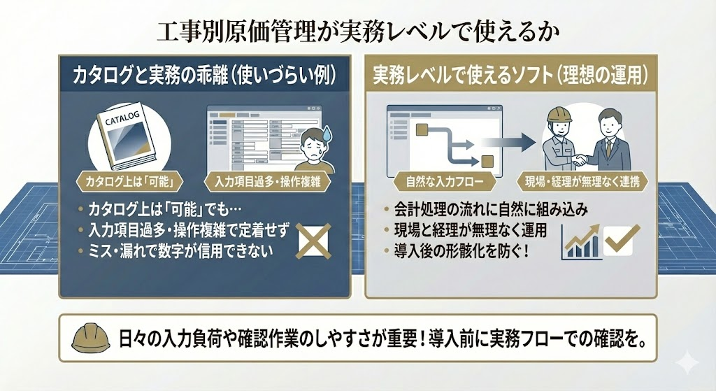 工事別原価管理が実務レベルで使えるか