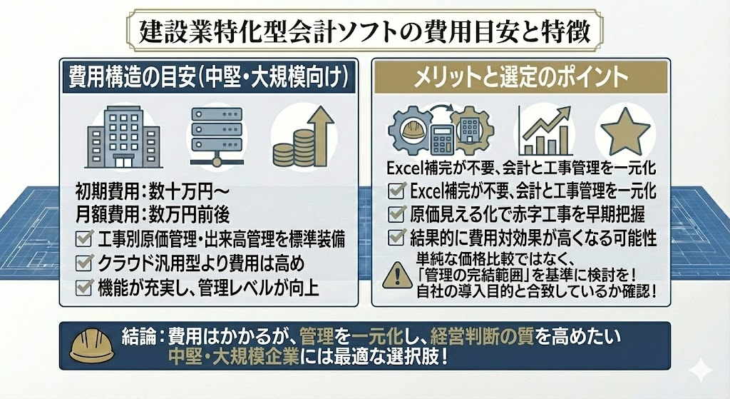 建設業特化型会計ソフトの費用目安