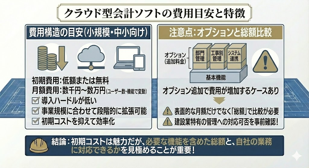 クラウド型会計ソフトの費用目安
