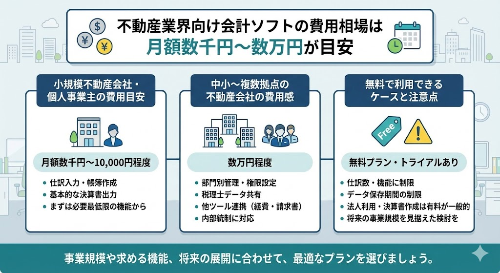 不動産業界向け会計ソフトの費用相場