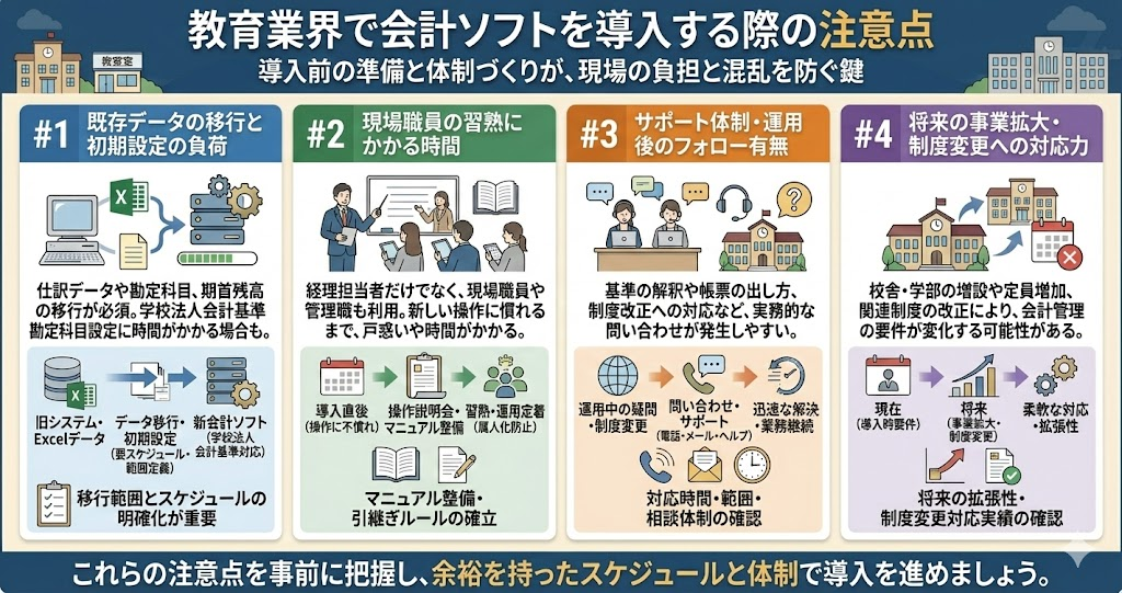 教育業界で会計ソフトを導入する際の注意点