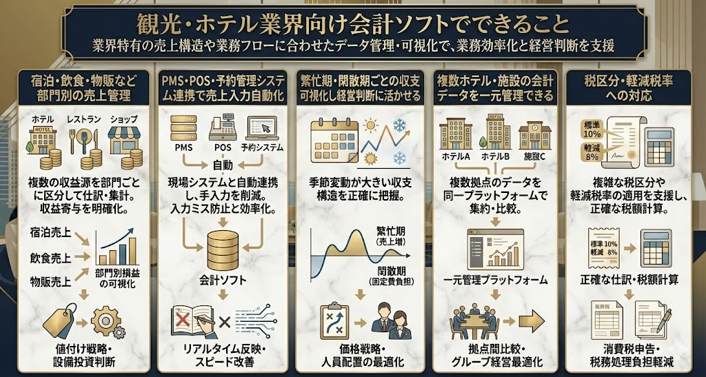 観光・ホテル業界向け会計ソフトでできること