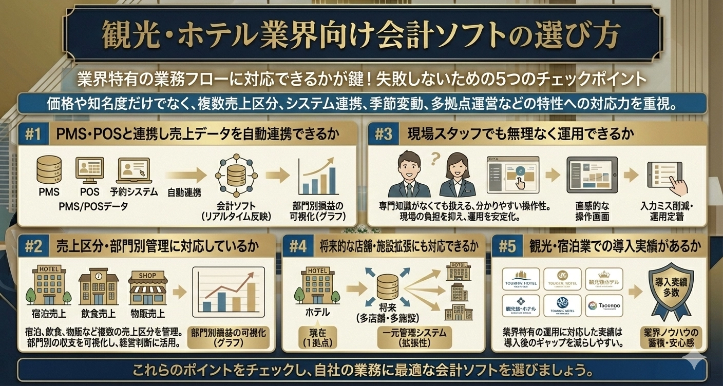 観光・ホテル業界向け会計ソフトの選び方