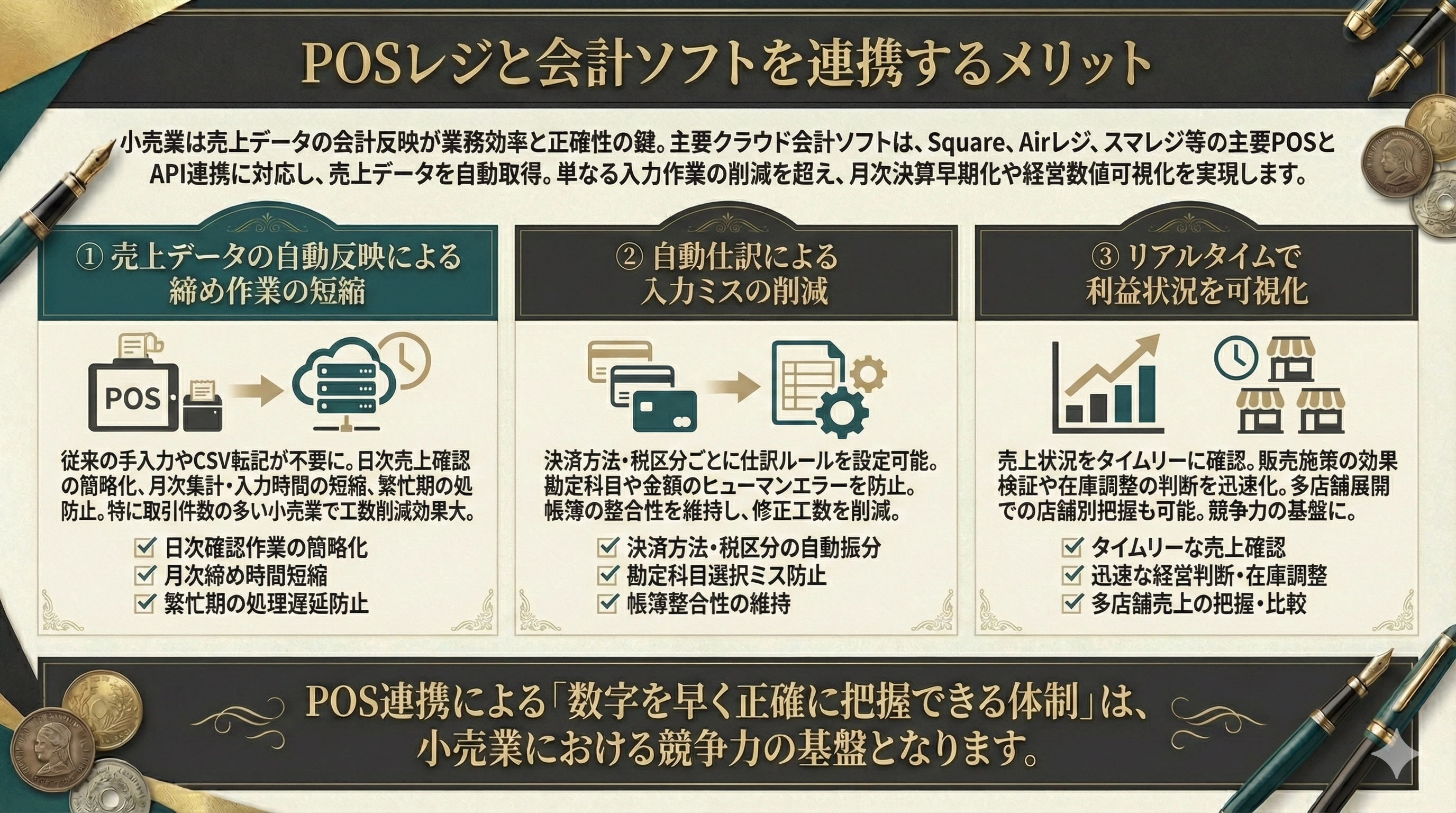 POSレジと会計ソフトを連携するメリット