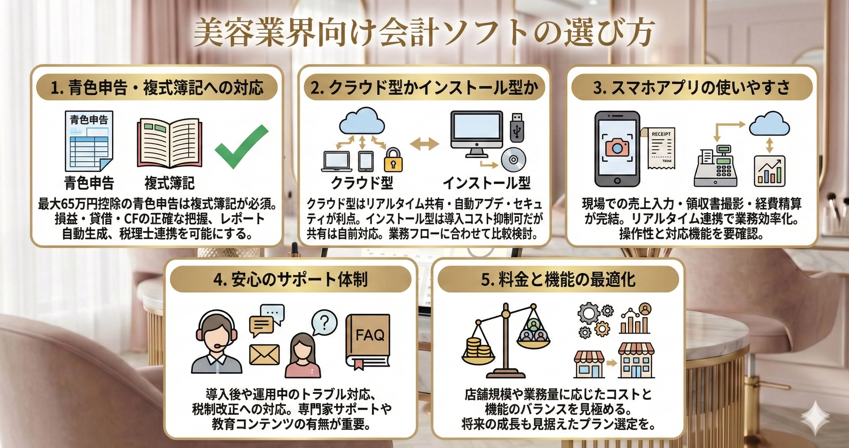 美容業界向け会計ソフトの選び方