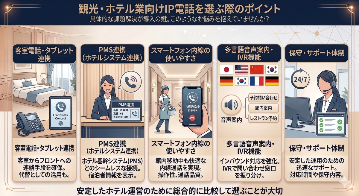 観光・ホテル業向けIP電話を選ぶ際のポイント