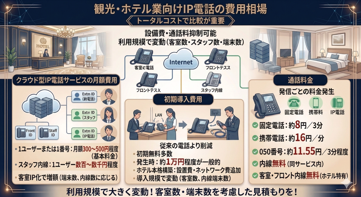 観光・ホテル業向けIP電話の費用相場