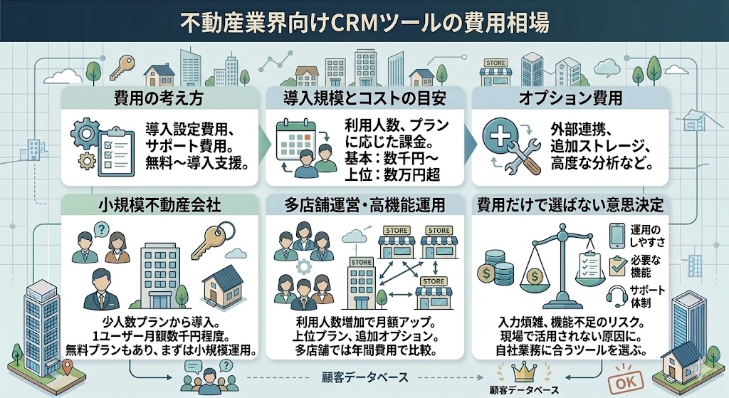 不動産業界向けCRMツールの費用相場