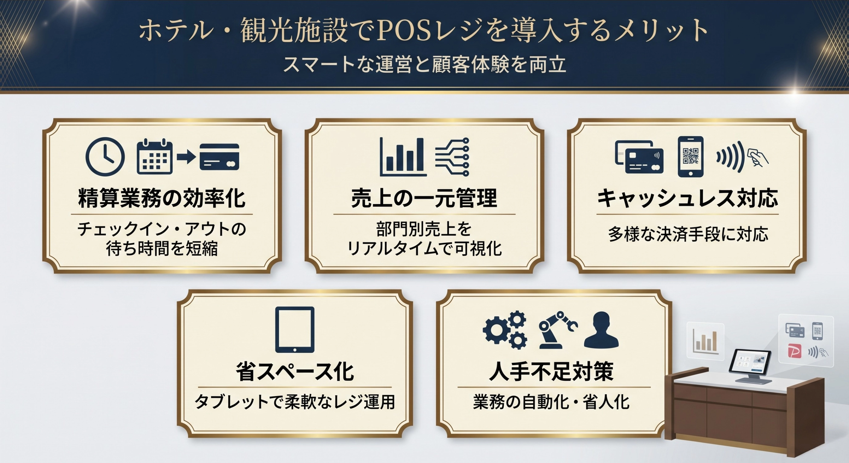 ホテル・観光施設でPOSレジを導入するメリット