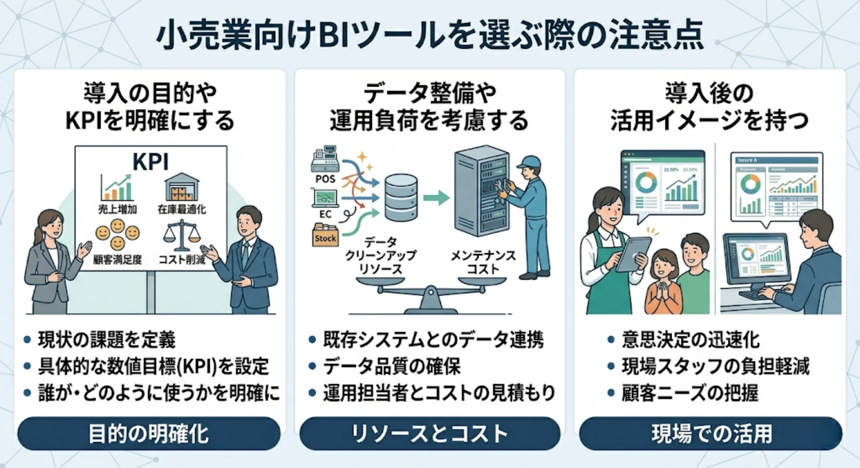 小売業向けBIツールを選ぶ際の注意点