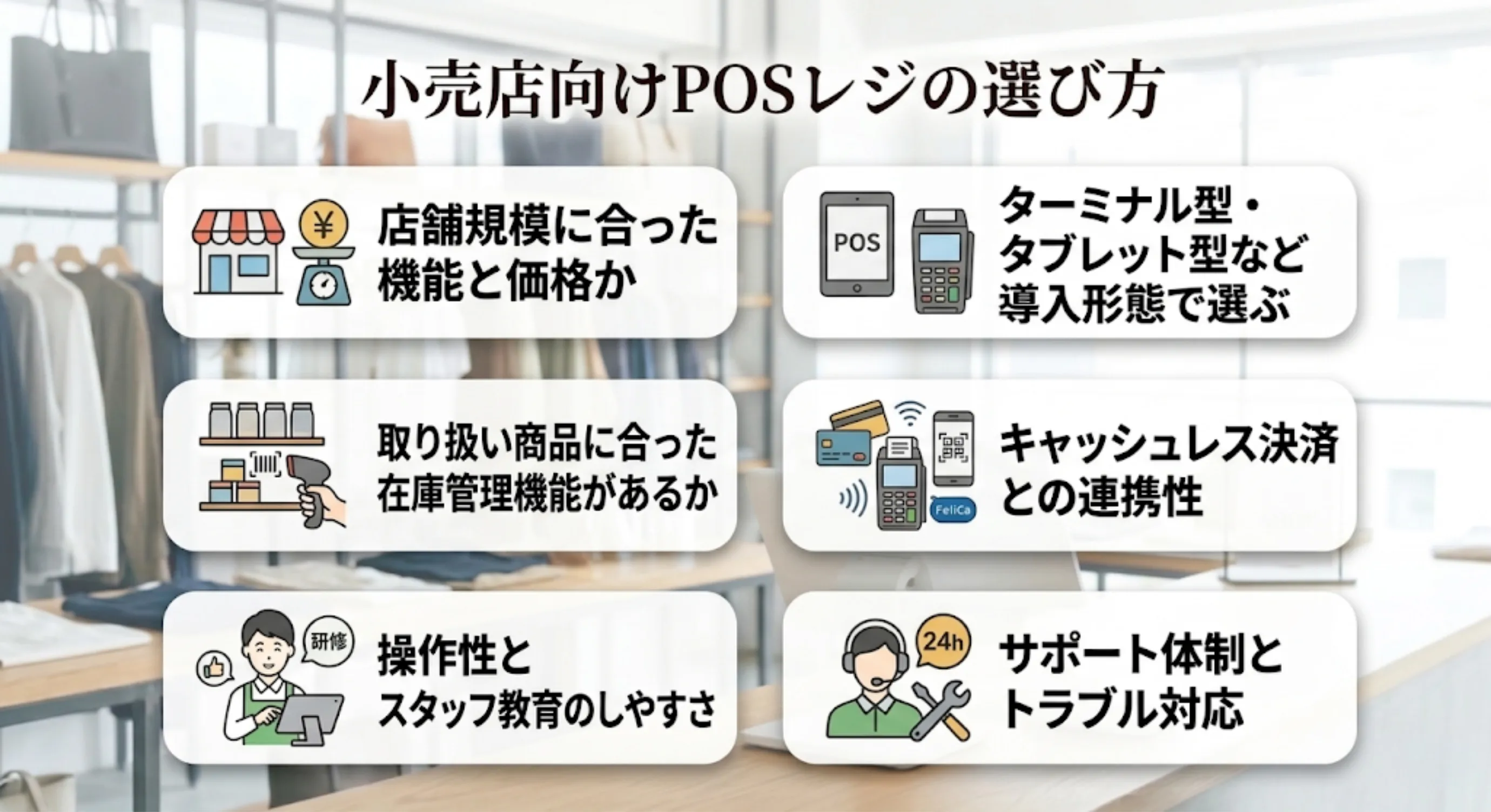 小売店向けPOSレジの選び方