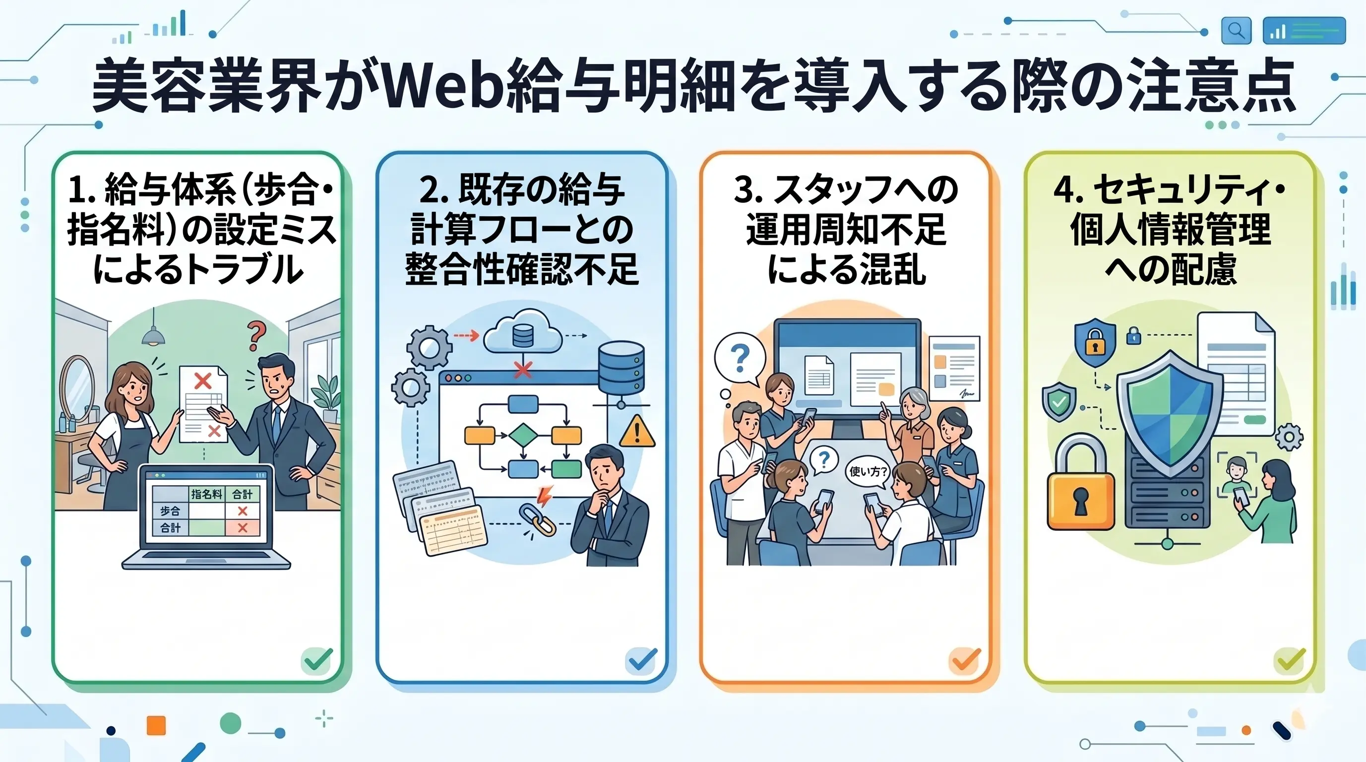 美容業界がWeb給与明細を導入する際の注意点