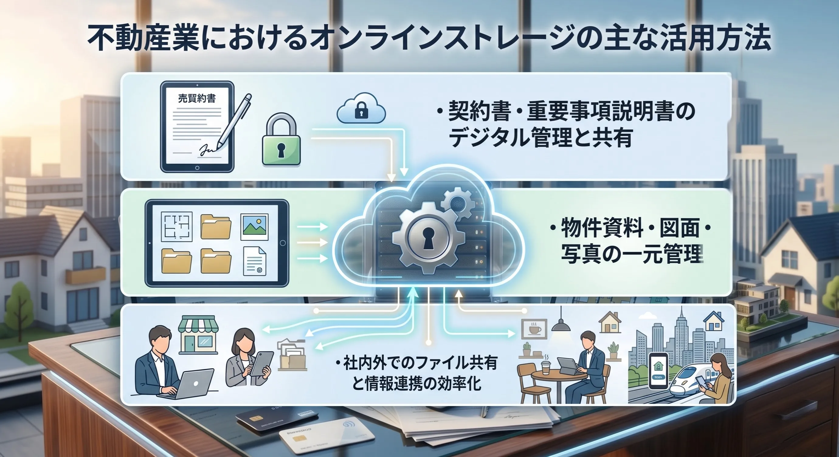 不動産業におけるオンラインストレージの主な活用方法