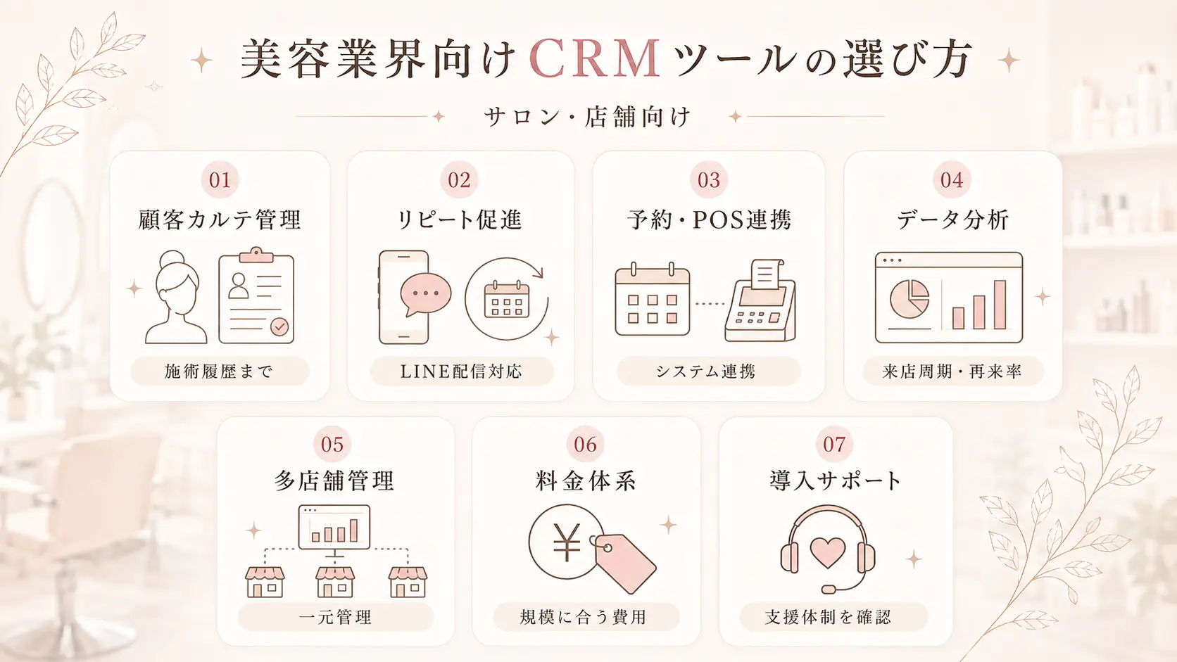 美容業界向けCRMツールの選び方【サロン・店舗向け】