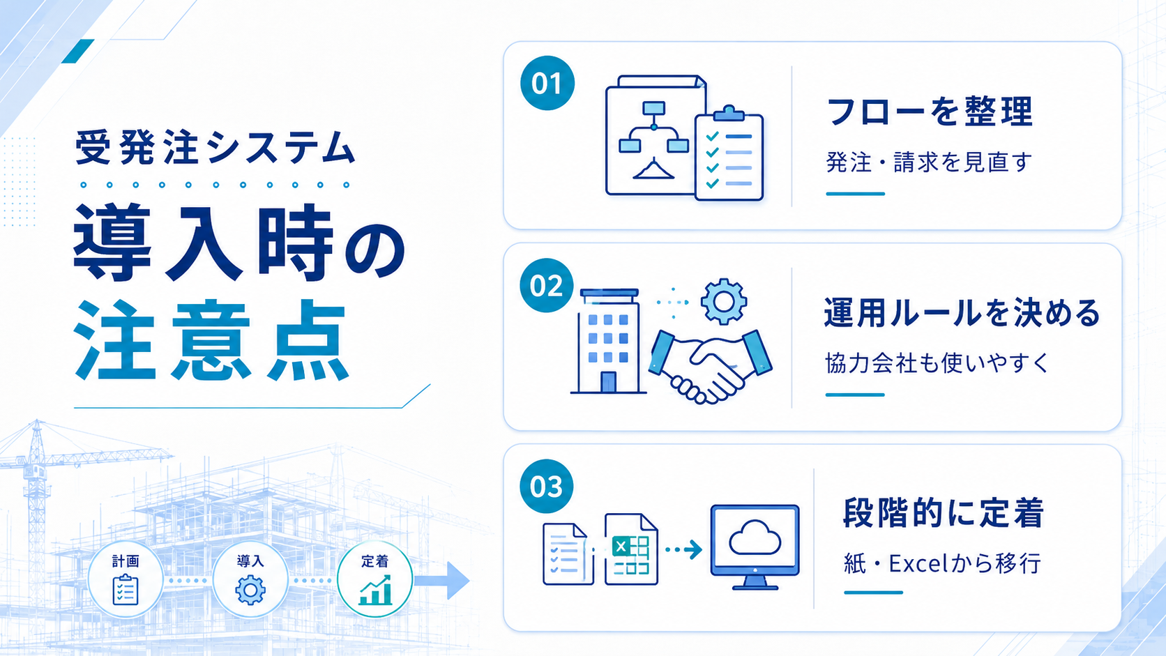 建設業向け受発注システムを導入する際の注意点