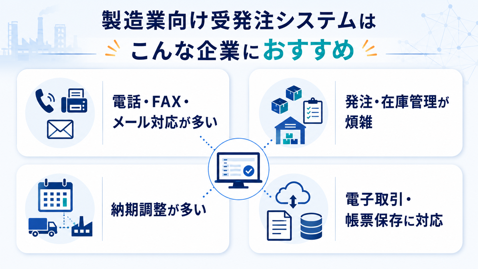 製造業向け受発注システムはこんな企業におすすめ