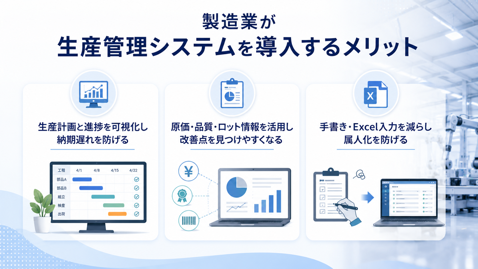 製造業が生産管理システムを導入するメリット