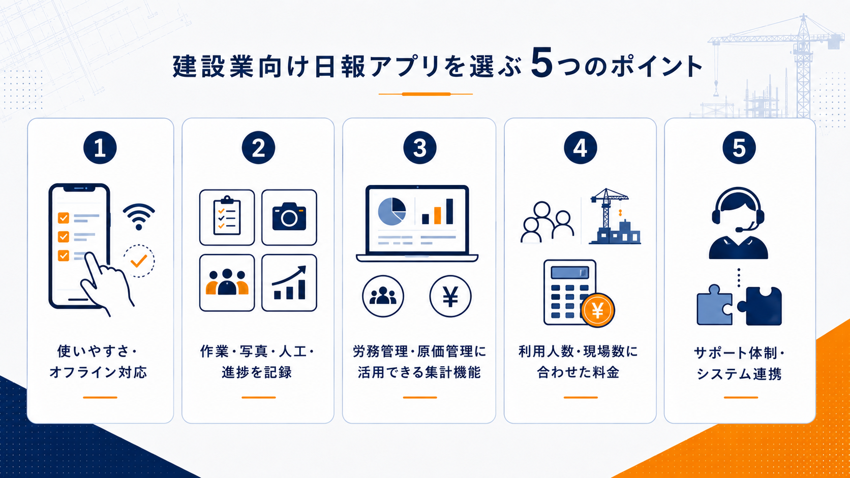 建設業向け日報アプリを選ぶ際のポイント
