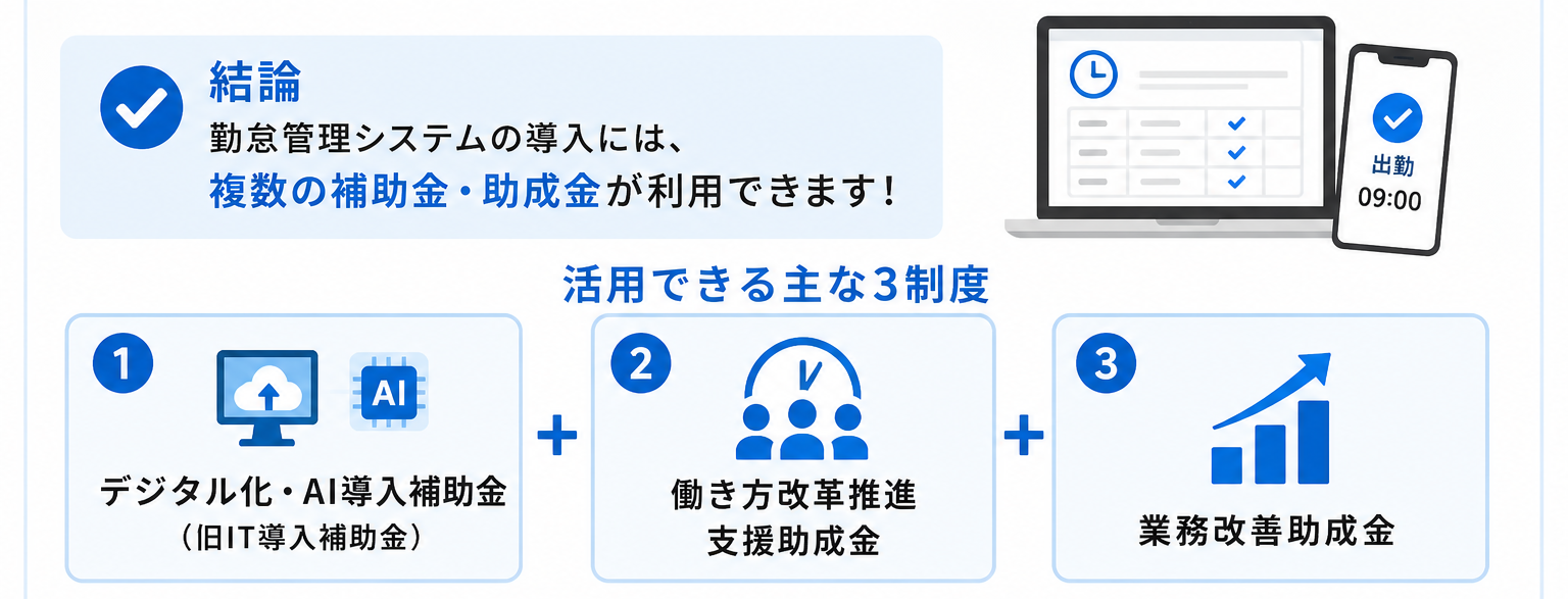 勤怠管理システムの導入に補助金は使える?