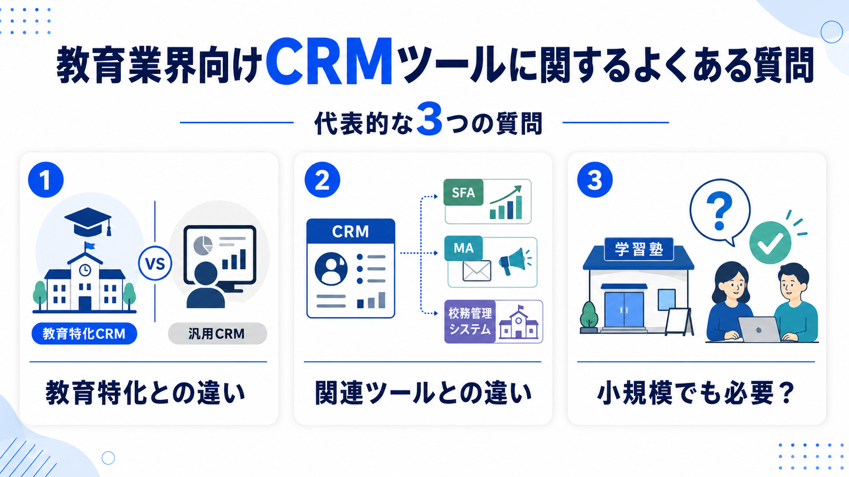 教育業界向けCRMツールに関するよくある質問