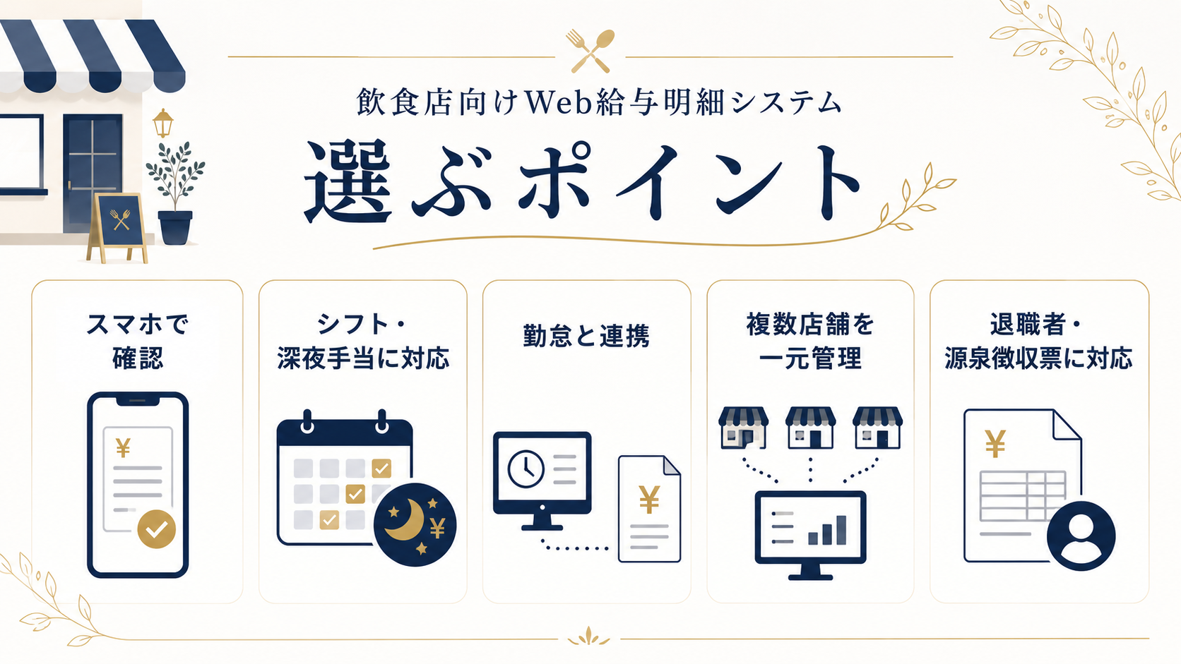 飲食店向けWeb給与明細システムを選ぶポイント