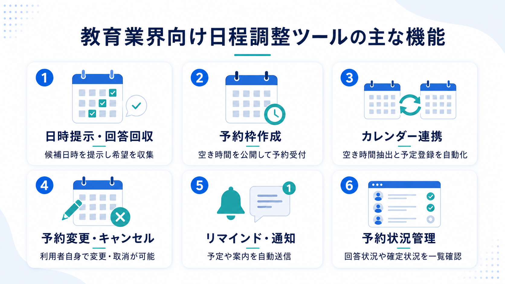 教育業界向け日程調整ツールの機能