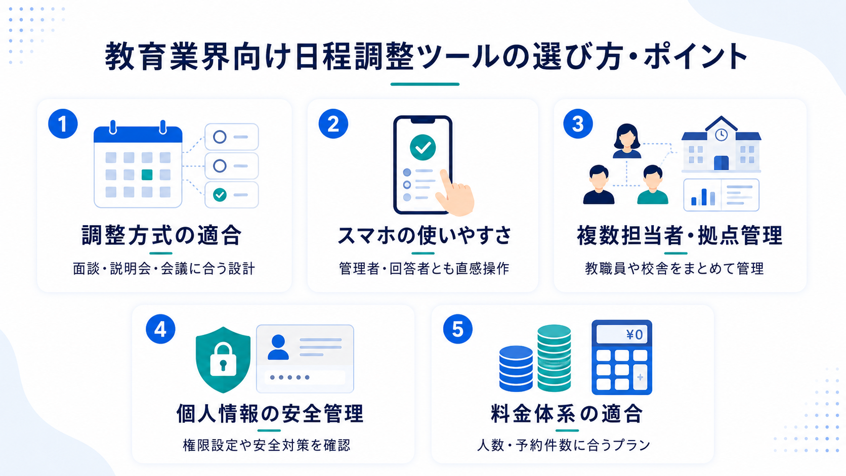 教育業界向け日程調整ツールの選び方・ポイント