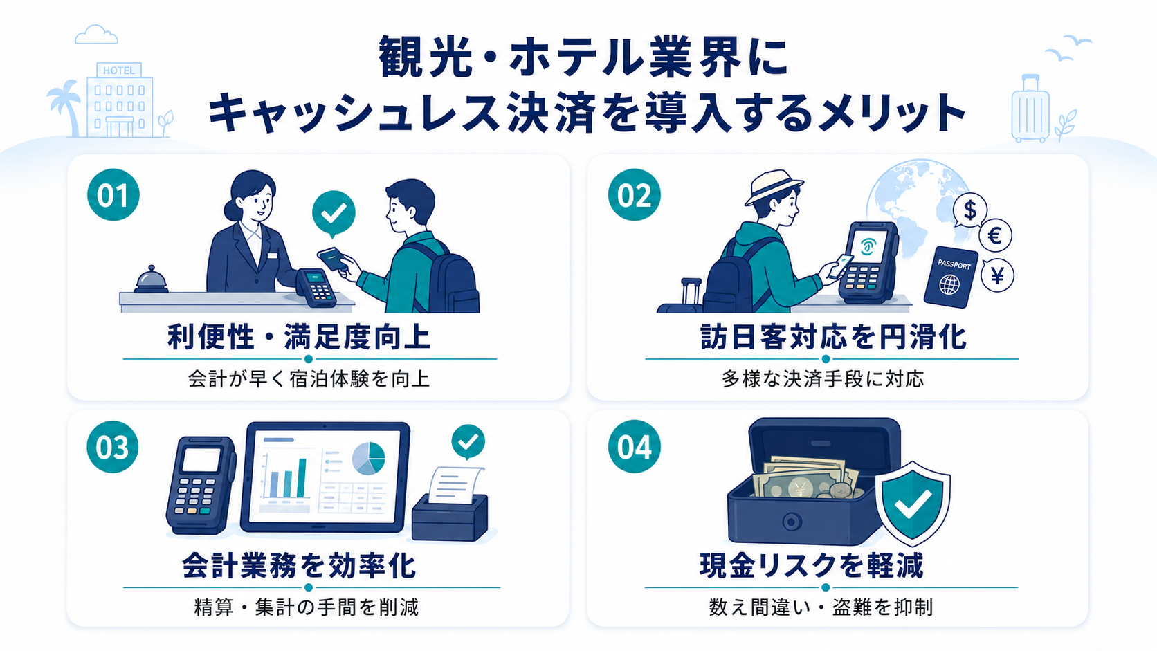 観光・ホテル業界にキャッシュレス決済を導入するメリット