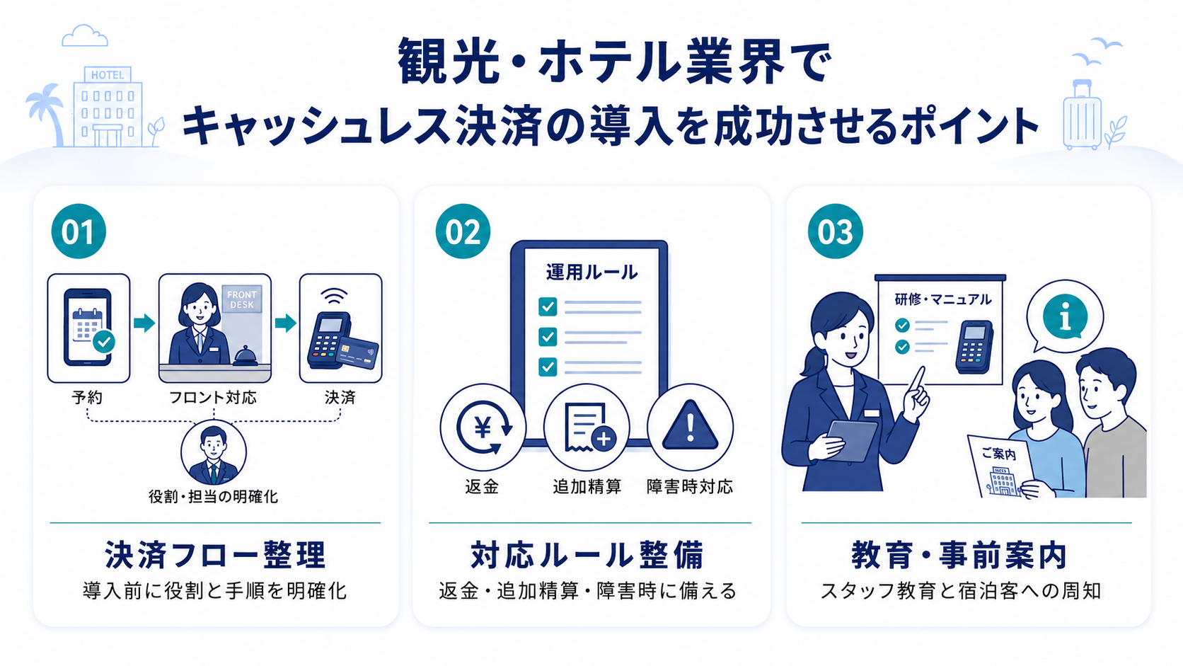 観光・ホテル業界でキャッシュレス決済の導入を成功させるポイント