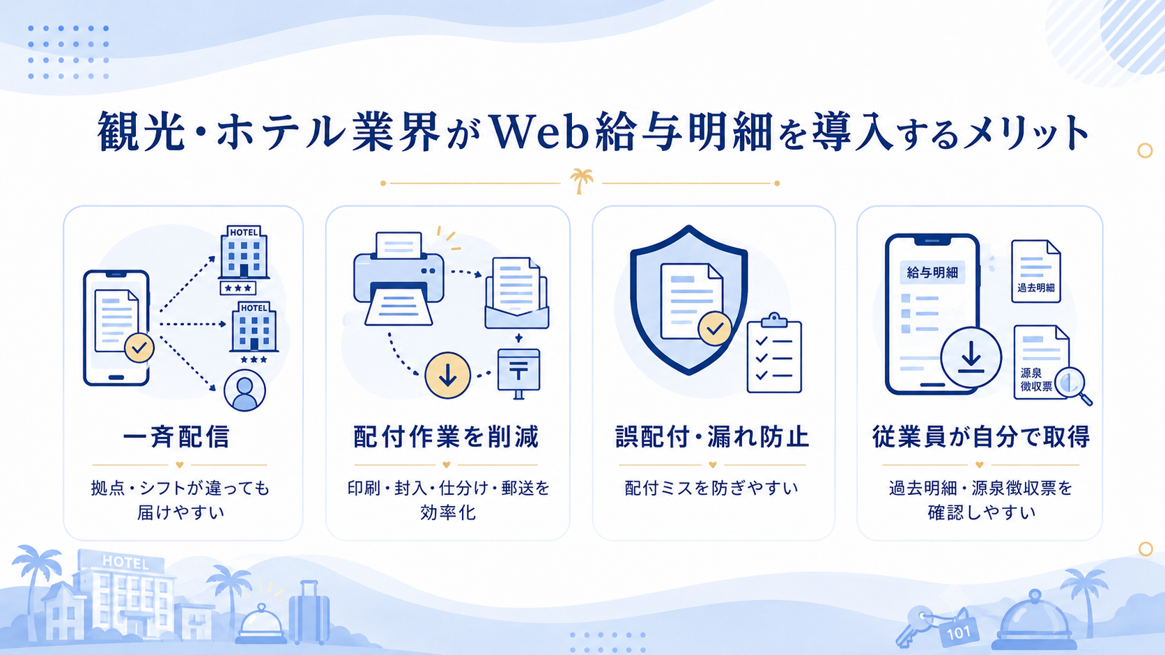 観光・ホテル業界がWeb給与明細を導入するメリット