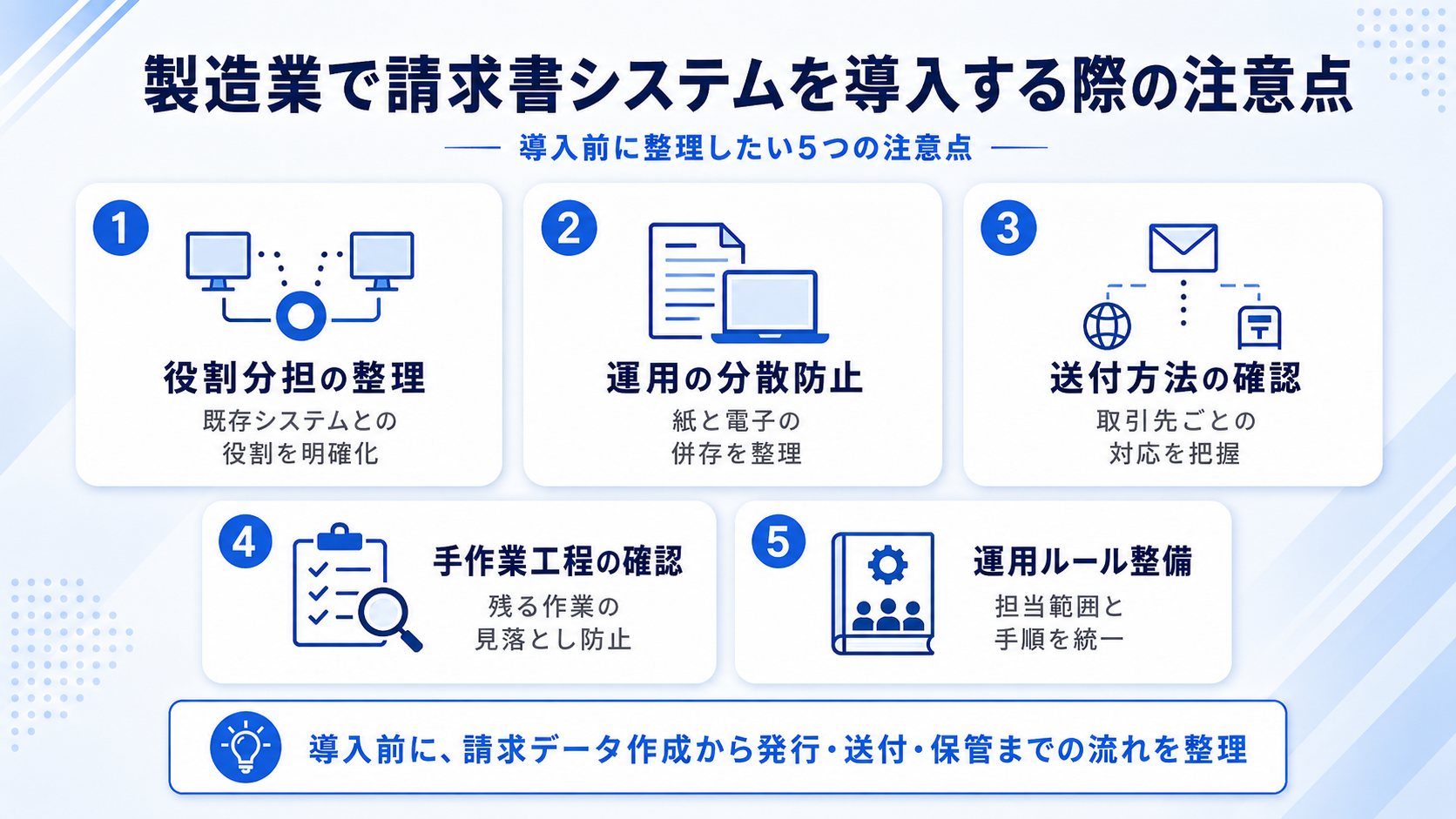 製造業で請求書システムを導入する際の注意点