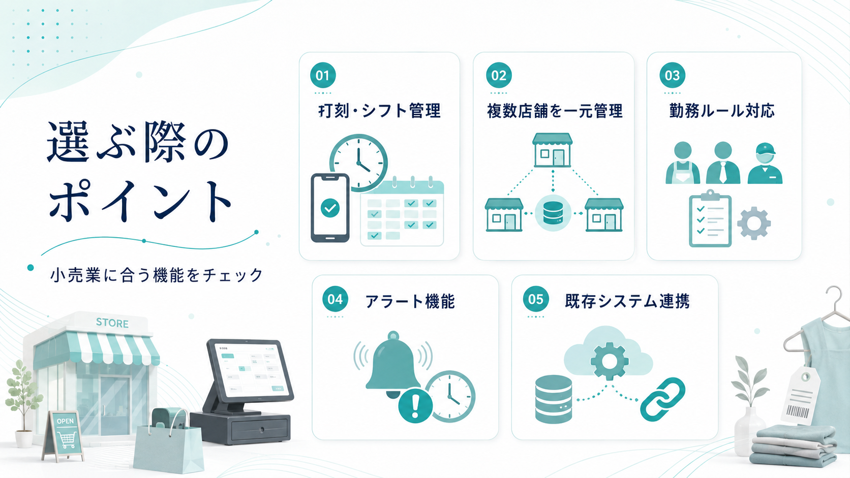 小売業向け労務管理システムを選ぶ際のポイント