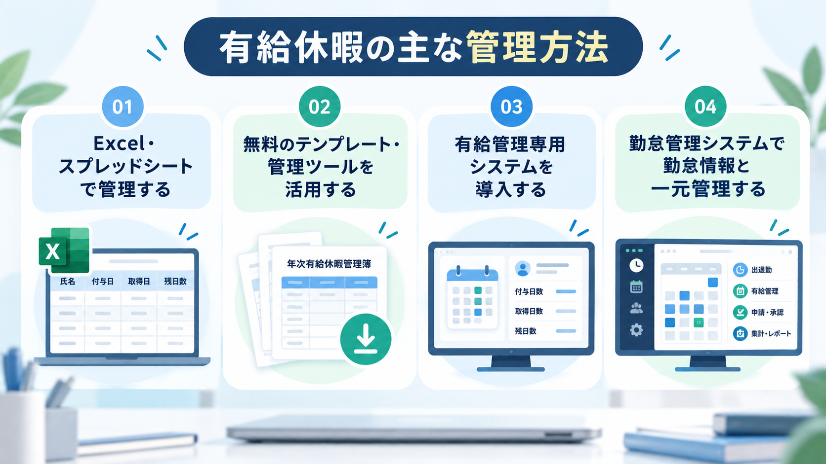 有給休暇の主な管理方法