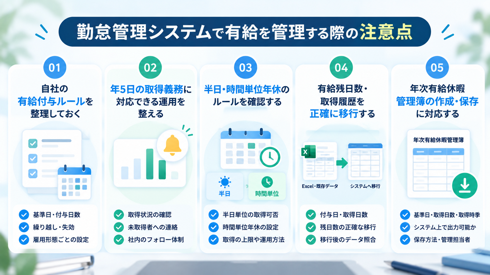 勤怠管理システムで有給を管理する際の注意点