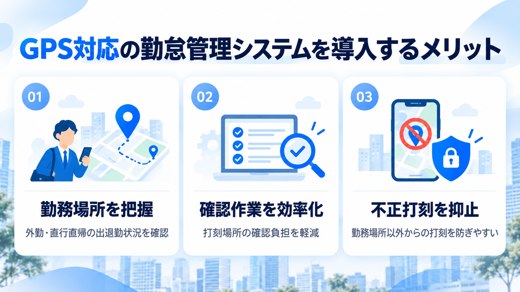 GPS対応の勤怠管理 システムを導入するメリット