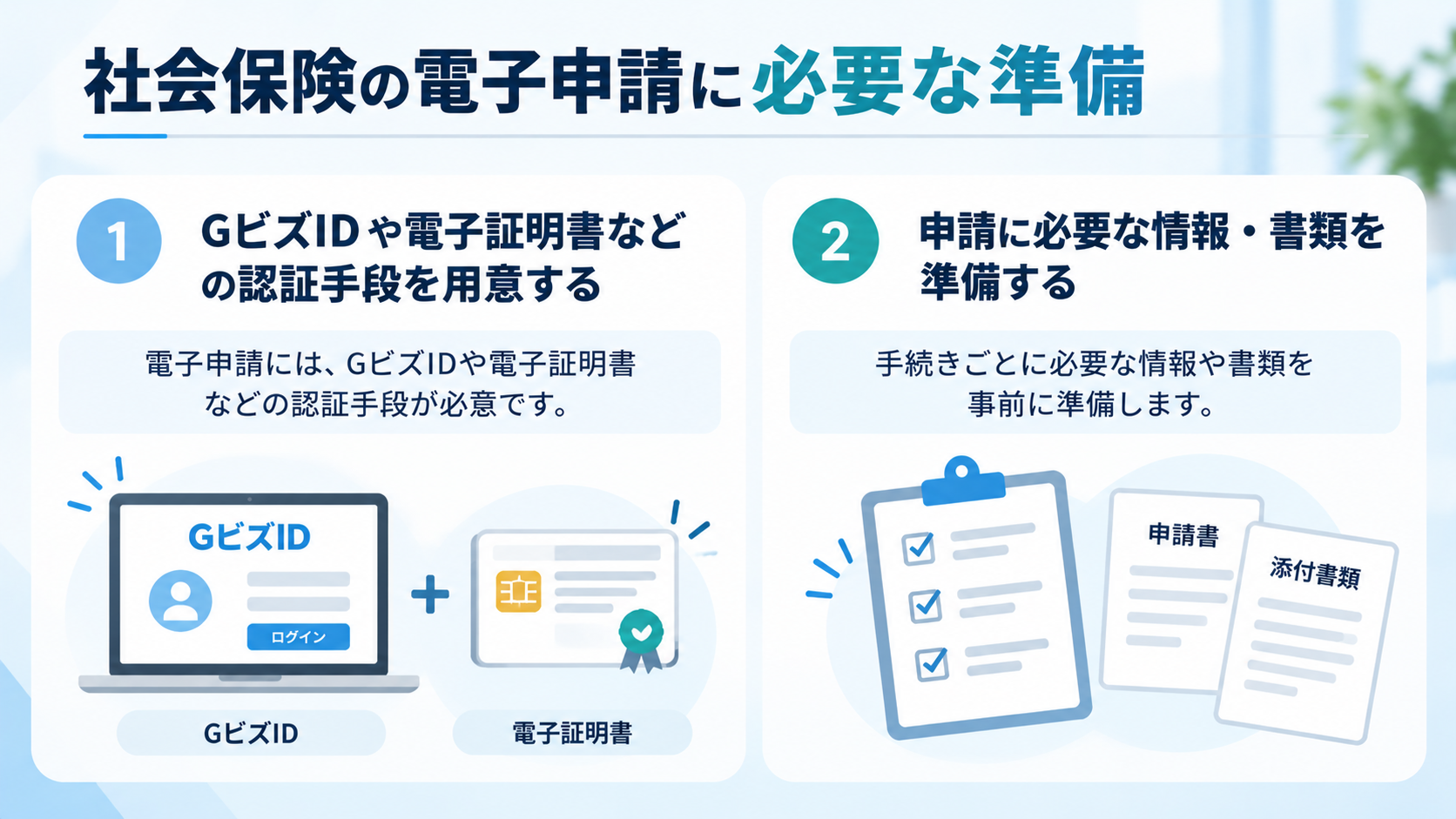 社会保険の電子申請に必要な準備