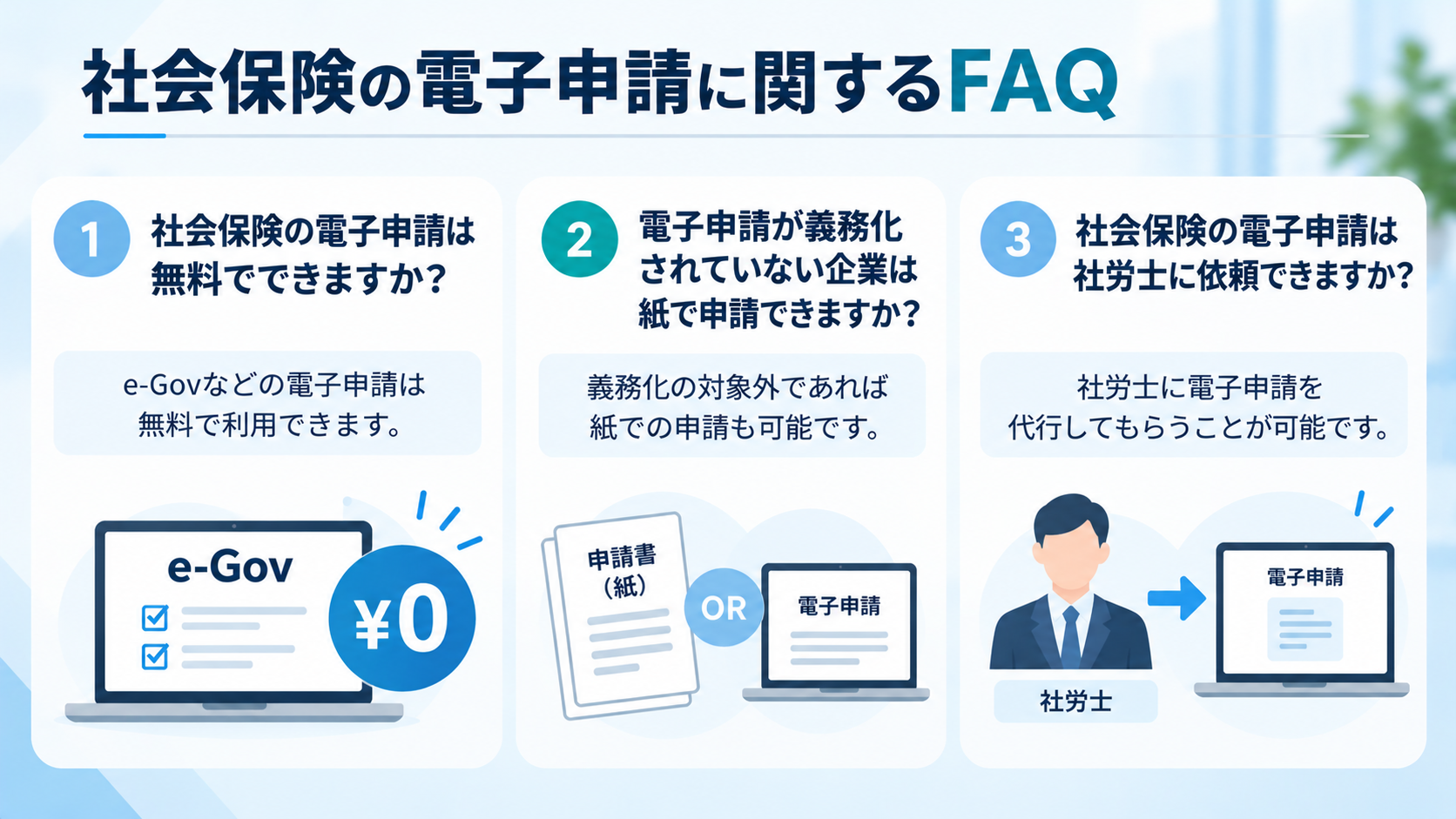  社会保険の電子申請に関するFAQ