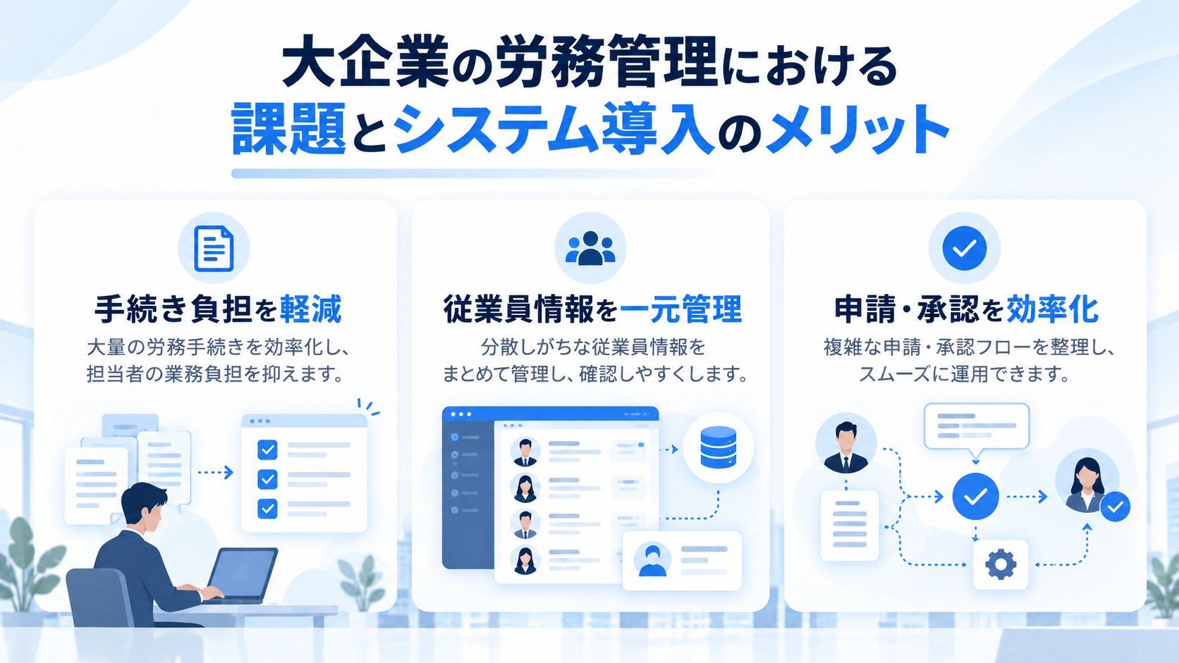 大企業の労務管理における課題とシステム導入のメリット